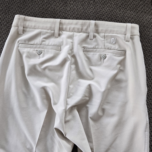 FJ Footjoy Dress Pants Mens 33x32 Beige Golf Straight Stretch Athleisure - Picture 10 of 12